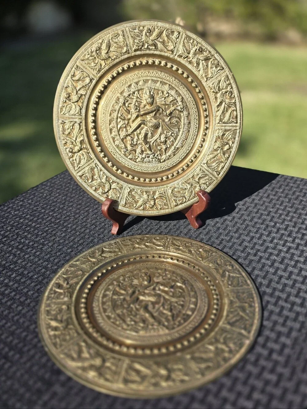 Vintage Indian Brass Wall Plates - Shiva & Ganesha (Set or Separate)